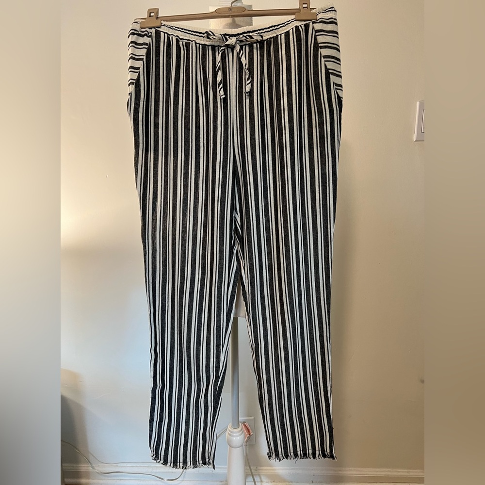 NWT - Fine “Danee” Cotton Striped Drawstring Pants size Medium